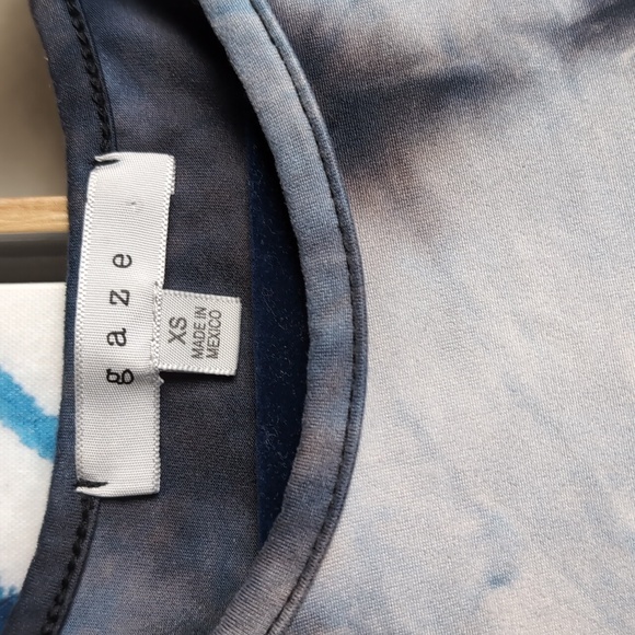 Tie die Y2K cropped long sleeve blue grey size S - Picture 2 of 3